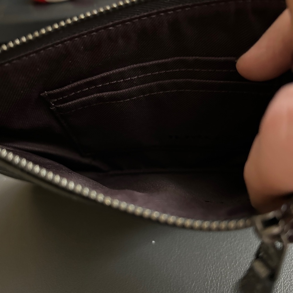 AS IS/REHAB Coach Metallic Gunmetal Wristlet - Picture 4 of 4